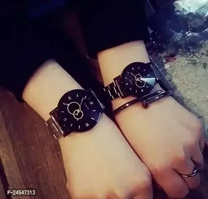 Trendy Attractive Couple's Watches Combo ( Pack Of 2)-thumb0