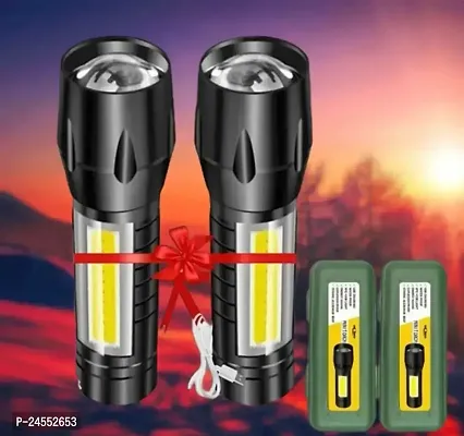 Mini Rechargeable Pocket Light Zoom COB USB Charging Led Water Proof DP Torch (Black, 9 cm, Rechargeable)Flash Lights