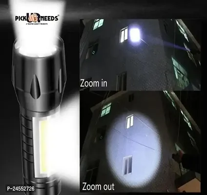 Led Light Zoomable LED Flashlight USB Charging Rechargeable Light Mini Torch (Pack of 2)-thumb2