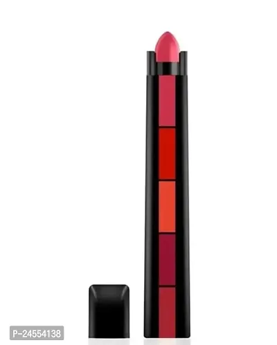 Lipstick 5 in 1 Lipstick Matte Mini  Lipsticks for Women (Pack of 1)-thumb0