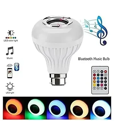 KOMTO LED Wireless Light Bulb Bluetooth Speaker, RGB Smart Music Bulb, Base Color Changing with Remote Control for Party, Home, Halloween Christmas Decorations