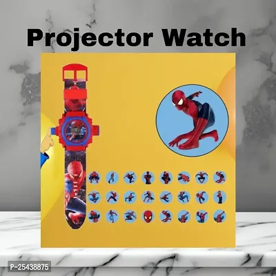 Digital Watch - For Boys 24 images spiderman projector watch for kids, birthday return gift- Multi colors-thumb0