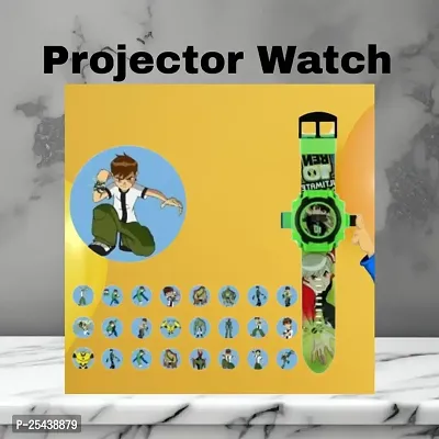 Digital Watch - For Boys 24 images Ben-10 projector watch for kids, birthday return gift- Multi colors