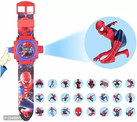 Digital Watch - For Boys 24 images spiderman projector watch for kids, birthday return gift- Multi colors-thumb4