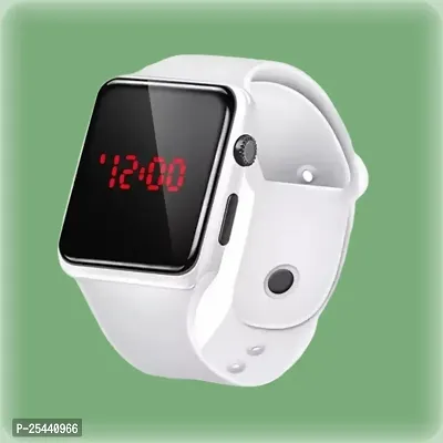 Latest White Digital Square LED Watch For Unisex Pack of 1-thumb0