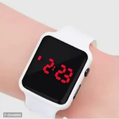 Latest White Digital Square LED Watch For Unisex Pack of 1-thumb4