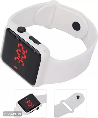 Latest White Digital LED Square Watch With Apple Cut Shape Watch For Kids Pack of 2-thumb4