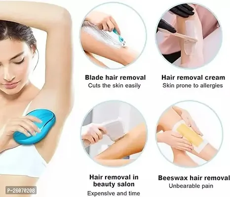 Crystal Hair Remover, Painless Exfoliation Hair Removal Tool for Arms Legs Back - Fast  Easy, Reusable  Washable-thumb4