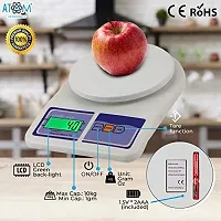 Electronic Digital Weighing Machine for Kitchen, Food Weighing Scale for Health, Fitness, Home Baking  Cooking with Bright LCD, Touch Button, Tare Function ndash; 10KG- White (SF400)-thumb1