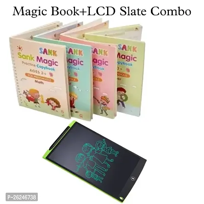 Magic Practice Copybook and LCD Writing Tablet slate (Combo of 2)