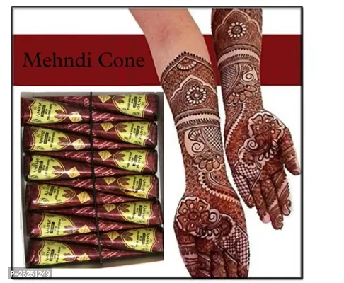 Amina Mehndi Cones And Women Stylish Mehndi (Pack of 12pc in 1 Box) Red Colour-thumb0