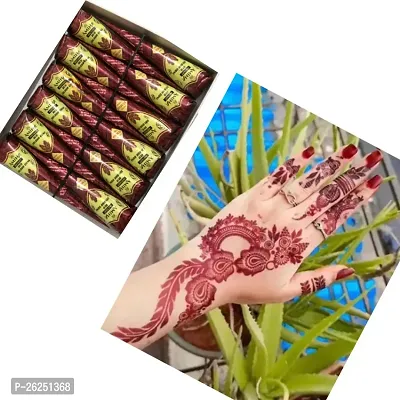 Amina Henna Instant Tatto Red Outline Mehndi / No Chemicals Dyes - Color Paste C (1 Box) Natural Mehendi