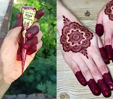 Amina Henna Instant Tatto Red Outline Mehndi / No Chemicals Dyes - Color Paste Cone (Red, 12 Cone) (1 Box) Natural Mehendi-thumb2