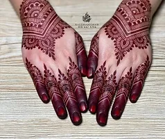 Amina Henna Instant Tatto Red Outline Mehndi / No Chemicals Dyes - Color Paste Cone (Red, 12 Cone) (1 Box) Natural Mehendi-thumb4