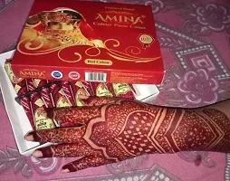 Amina Mehndi Cones And Women Stylish Mehndi (Pack of 12 in 1 Box) Red Colour-thumb3