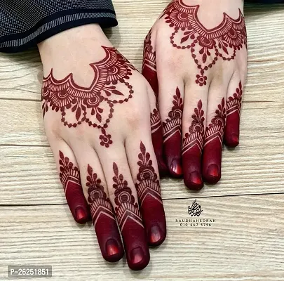 Amina Henna Instant Tatto Mehendi Cone (Red, Pack of 12 Cone)-thumb5