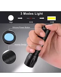 Mini Rechargeable Pocket Light Zoom COB USB Charging Led Water Proof DP Torch (Black, 9 cm, Rechargeable)Flash Lights Pack of 1-thumb3