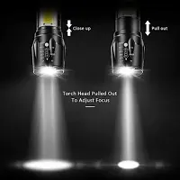 (LED RECHARGEABLE METAL TORCH) 3 Modes, USB Charging Mini Torch (Black, 10 cm, Rechargeable)-thumb2