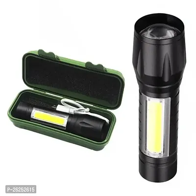 Mini Rechargeable Pocket Light Zoom COB USB Charging Led Water Proof DP Torch (Black, 9 cm, Rechargeable)Flash Lights Pack of 1