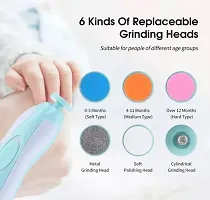 New Baby Nail File Electric || Baby Nail Trimmer with 6 Grinding Heads Safe for Newborn Baby Baby Nail Clippers with Light || Electric Baby Nail Trimmer-thumb3