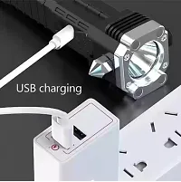 USB Rechargeable USB LED 3W Torch Light Rechargeable Super LED Emergency Torch light Hammer Torch (Pack of 1)-thumb3