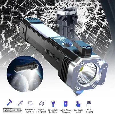 Car Glass Brekable Hammer Powerful Rescue Rechargeable LED Safety Flashlight Torch Enhanced torch Super Bright Handheld-thumb0