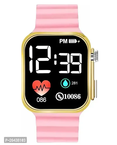 Classy Pink Silicone Digital Watch Pack Of 1