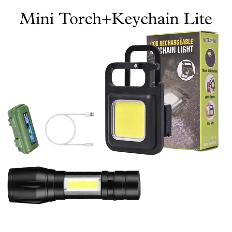 New Flashlight Tourch With Keychain Light Mini Portable Light Combo of 2