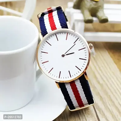 Unique White Round Dial Analoge Watch For Unisex (Pack of 1)-thumb0