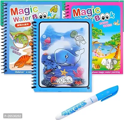 Magic Water Coloring Doodle Book  Magic Pen Reusable Magic Water Quick Dry Book Water Coloring Book Doodle with Magic Pen Painting Board for Children Education Drawing Pad (3)