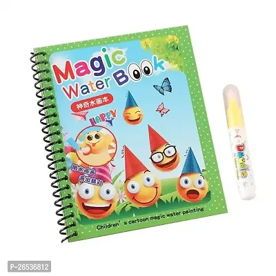 THE Reusable Magic Water Quick Book Water Coloring Book Doodle with Magic Pen Painting Board for Kids, Children Education Drawing Pad (Pack of 1)-thumb0