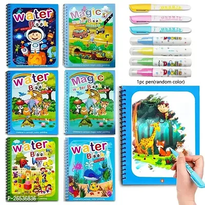 Magic Water Coloring Doodle Book  Magic Pen Reusable Magic Water Quick Dry Book Water Coloring Book Doodle with Magic Pen Painting Board for Children Education Drawing Pad (6)-thumb0
