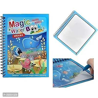 Kids Magic Water Coloring Books Unlimited Fun with Drawing Reusable Water-Reveal Activity Pad, Chunky-Size Water Pen for Kids - Random Design [1 Books|1 pens]
