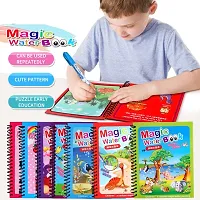 Kids Magic Water Coloring Books Unlimited Fun with Drawing Reusable Water-Reveal Activity Pad, Chunky-Size Water Pen for Kids - Random Design [1 Books|1 pens]-thumb2