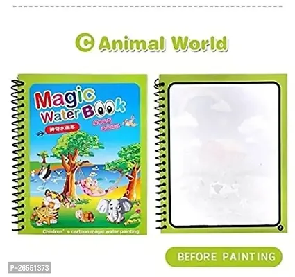 Reusable Magic Water Quick Dry Book Water Coloring Book Doodle with Magic Pen Painting Board for Kids (Pack of 1)