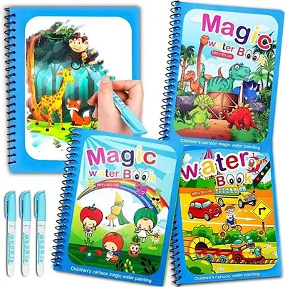 Childrens magic water book for your children which color the painting with water (Pack of 4)