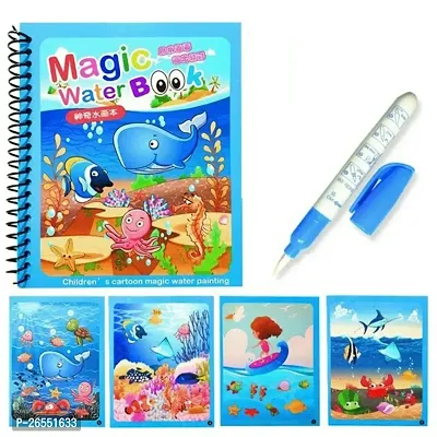 Water Magic Books-Animal Theme | PACK OF 1| Unlimited Fun with Drawing for Kids | Chunky-Size Water Pen |Reusable Water-Reveal Activity Pad, as Birthday Return Gift-thumb0