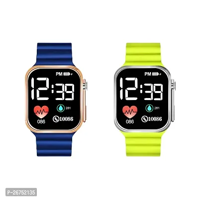 New Digital Square Smart LED Watch For Man  Woman (Pack of 2)-thumb0