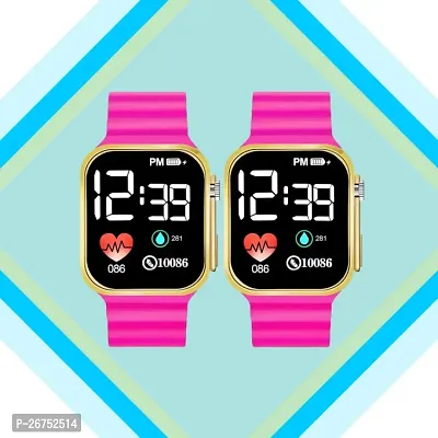TRENDING Multicolor LED Square Digital watch 2 Of Combo Digital Watch For Boys  Girls.