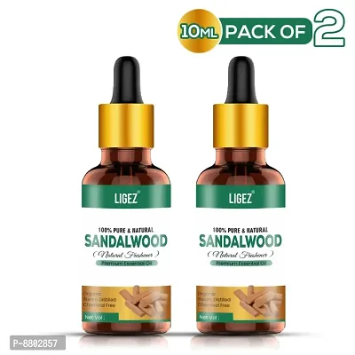 Ligez 100% Pure  Natural Sandalwood Essential Oil (10 ml- (Pack of 2)