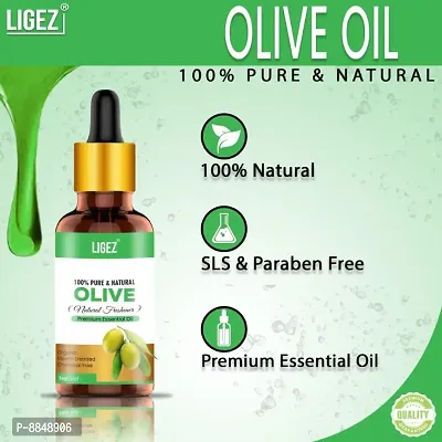Ligez 100% Pure  Organic Olive Oil for Hair, Skin  Body Hair Oil (30 ml)-thumb3