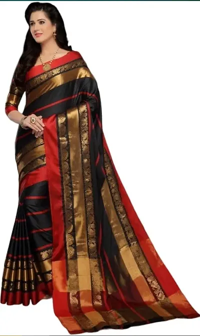 Elegant Cotton Silk Saree without Blouse piece 