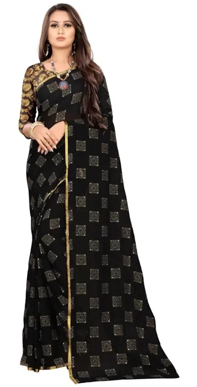 Stylish Women Chiffon Saree with Blouse piece