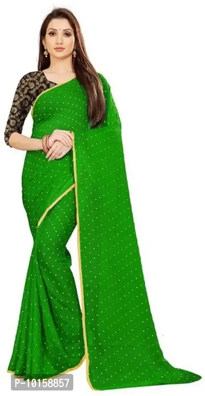 Attractive Chiffon Foil Print Saree with Blouse piece-thumb0