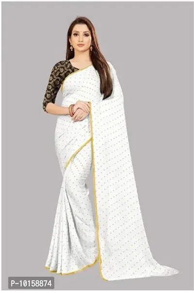 Attractive Chiffon Foil Print Saree with Blouse piece-thumb0