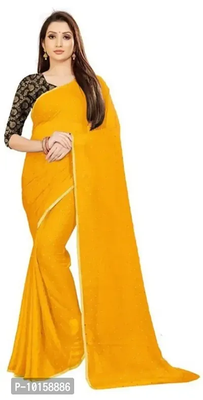 Attractive Chiffon Foil Print Saree with Blouse piece