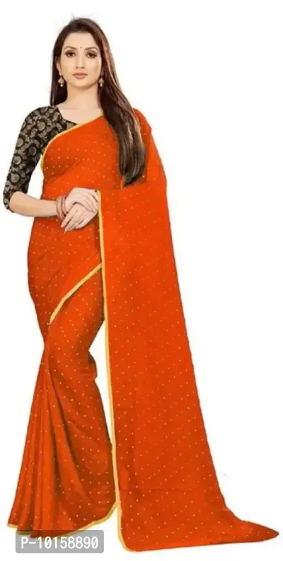 Attractive Chiffon Foil Print Saree with Blouse piece-thumb0