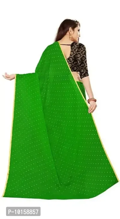 Attractive Chiffon Foil Print Saree with Blouse piece-thumb3