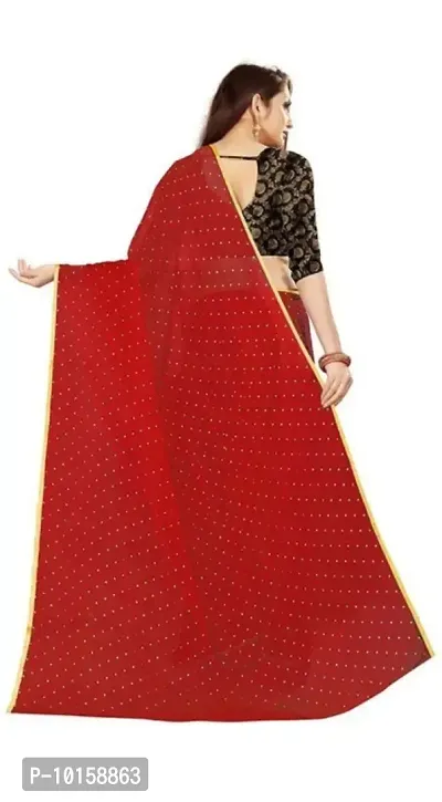 Attractive Chiffon Foil Print Saree with Blouse piece-thumb5