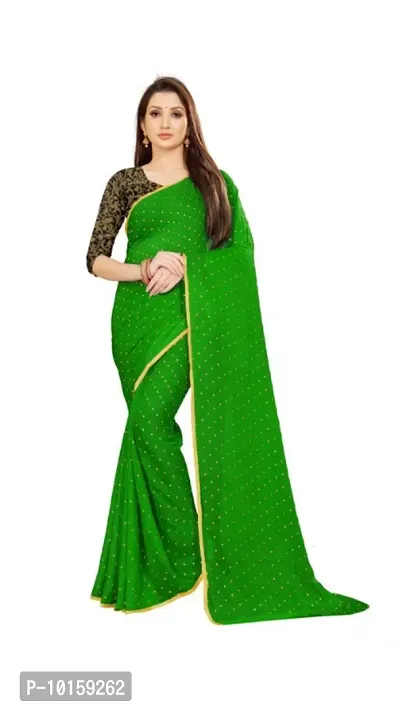 Attractive Chiffon Foil Print Saree with Blouse piece-thumb0